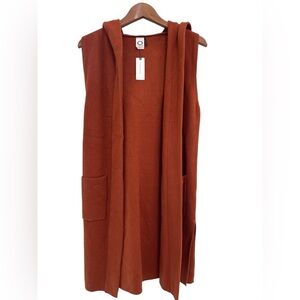 Anthropologie Akemi + Kin Long Open Knit Cardigan Hooded Sweater